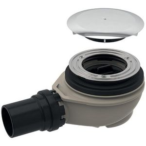 Douchebaksifon chroom v. 90mm gat aansl.PE 50mm WS 50mm