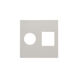 Afwerkingsset enkelvoudige coax/netwerkaans. RJ45 l.grey