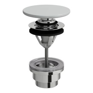 Push /Open Plug Voor Wastafels Met Overloop, mat grijs