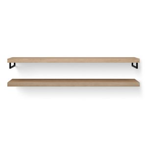 Wastafelblad-set Duo Wood eiken 200cm ophanging zwart