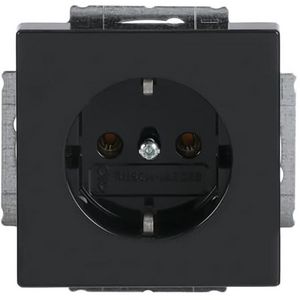 Wandcontactdoos randaarde Centraalplaat inbouw f-antraciet (20 EUC-81)