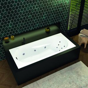 Whirlpool Lazy Rihopool 180x80cm systeem FLOW links hoogglans wit