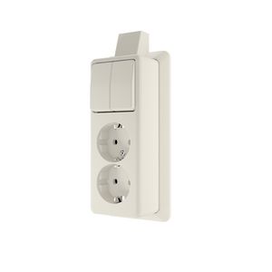 AP600 wandcontactdoos 2v RA+serieschak + montageplaat wit VVE=10