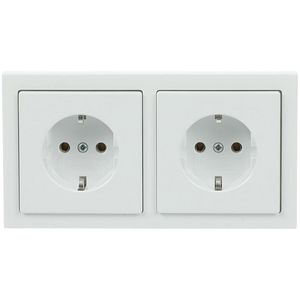 Wandcontactdoos ra dubbel hor m raam f-studiowit (20-2 EUCJ-184K-503)