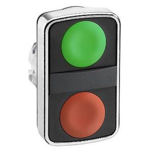 Driedubbele drukknoppen Verzonken 22mm Ongemarkeerd Groen/rd