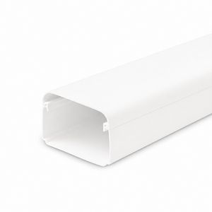 Lengte a 2mtr. leidinggoot met folie 125x75mm wit PVC RAL9010