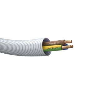 Rol a 100m. voorbedrade buis PROFIT E-LINE 16 wt VD Eca# 3G2,5mm² (geel/groen - blauw - bruin)