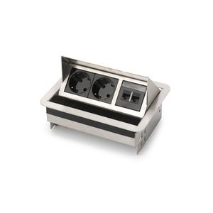 RHODOS 2x 230V RA 2x CAT6 1m GST o.g. RVS