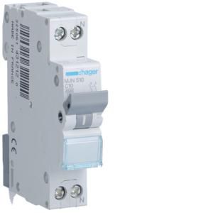Installatieautomaat 1-polig + Nul 10A C-karakteristiek 4,5kA
