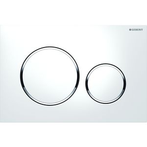 Sigma20 bedieningsplaat 2-toets plaat+toetsen: wit ring glans chroom