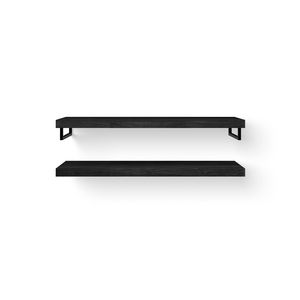 Wooden Base Shelf Duo 140cm eik black handdoekh. mat zw