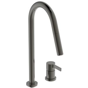 Keukenmengkraan 2g hoge ronde uitloop 2f magnetic grey Gusto