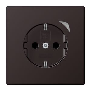 Wandcontactdoos LS990 alu dark Saf.+ HOME