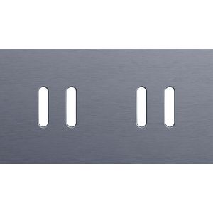Tweevoudige afdekpl. horizontaal 71mm centerafstand tweevoud