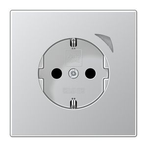 Wandcontactdoos LS990 alu Saf.+ HOME