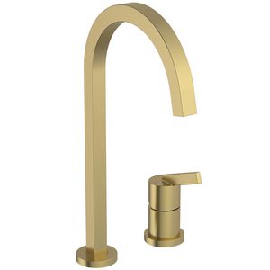 Keukenmengkraan 2-gats m. hoge hoekige uitloop brushed gold Gusto