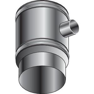 Reductie+ piquage 80mm dubbelwandig RVS DP25 130mm Roccheggiani