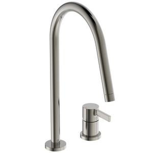 Keukenmengkraan 2-gats m. hoge ronde uitloop silver storm (rvs-look) Gusto