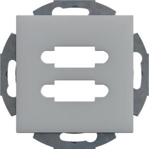 Draagplaat 2V multimedia D-Sub connector 20,5x11,4 alu