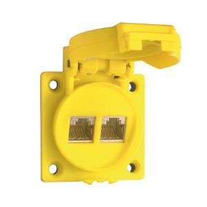 Datacom contactdoos inbouw IP55 geel VVE=10