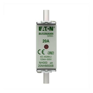 Zekering laagsp. 20A AC 500V NH000 aM dubbele melder VVE=3