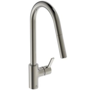 Keukenmengkraan hoge ronde uitloop Uittrek silver storm (rvs-look) Gusto