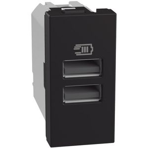 Light Now USB oplader type A+A - 15W - 1 module - zwart