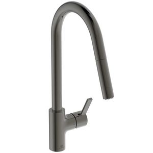 Keukenmengkraan hoge ronde uitloop uittrek magnetic grey Gusto