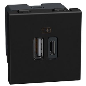 Light Now USB oplader type A+C - 15W - 2 modules - zwart