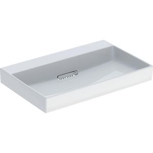 Wastafel 75x48cm afvoer horizontaal zonder kraangat wit Keratect ONE incl. sifon