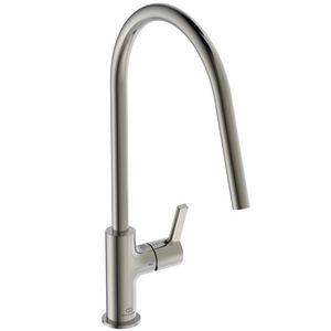 Keukenmengkraan m. hoge ronde uitloop silver storm (rvs-look) Gusto