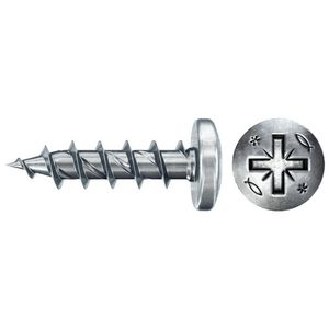 Spaanplaatschroef PowerFast 4,5x20 PZ bolkop VD verzinkt VVE=200