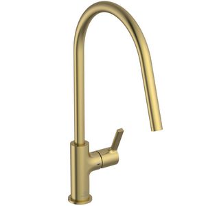 Keukenmengkraan m. hoge ronde uitloop brushed gold Gusto