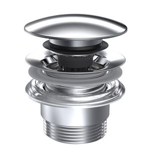 Wastafelafvoerplug Push Open UD415 1.1/4" chroom univ. Ø63mm / 5-55mm