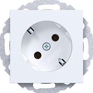 SCHUKO-wandcontactdoos 45gr. steekkl. A.x/C.x lichtwit mat