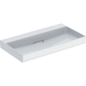 Wastafel 90x48cm afvoer horizontaal zonder kraangat wit Keratect ONE incl. sifon