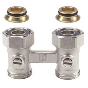 H-onderblok RECHT 3/4"x3/4" BUxBI 2x Adapt. Euroconus VVE=50 Ponnoplastic