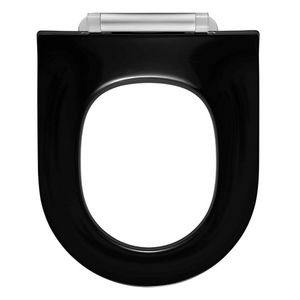 Closetzitting enkel PROJECTA D SOLID Pro zwart polygiene softclose topfix combischarnier boutlengte 15mm DG4925