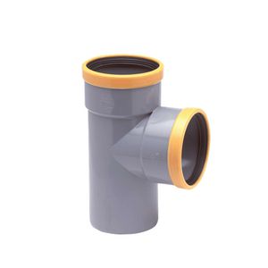 Wafix PVC manchet T-stuk 88° 160mm SN8 grijs 2x mof/spie