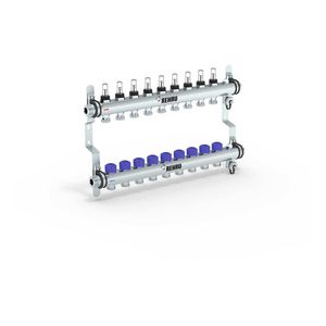 Verdeler HKV-D 9-groeps Easyflow RVS MFI min/max incl. debietmeters