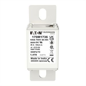 Zekeringelement FUSE 100A 750V DC IEC aR 000FN/70 VVE=5