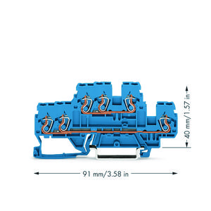 3-draads 2-etageklem Rijg-/rijgklem N/N blauw VVE=50