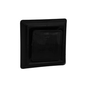 Vierkant afzuigventiel+klemmen Ø100mm zwart