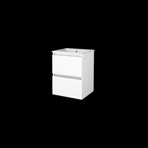 Set START-46 onderkast ice white 50cm greeploos 2x la porselein wastafel 1x kraangat (S46GL50PIW)