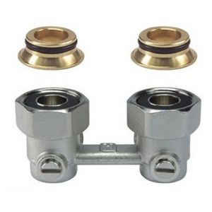 H-onderblok HAAKS 3/4"x3/4" BUxBI 2x Adapt. Euroconus VVE=50 Ponnoplastic