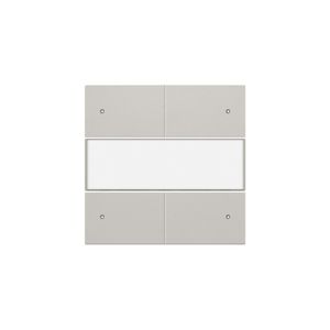 Afwerkingsset 4-voudige pot.vrij knop 24V Led/tekst l.grey