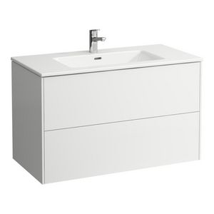 Pro Pack S wastafel+ meubel 1000x610mm gl.wit 1x kraangat/overl. excl. kraan