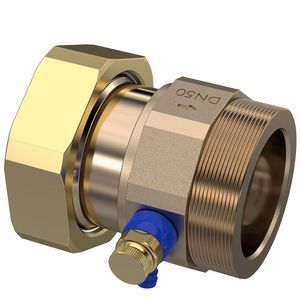 Keerklep met aftapper DN50 2.3/8" wartel. X 2.3/8" bt.
