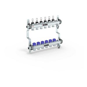 Verdeler HKV-D 6-groeps Easyflow RVS MFI min/max incl. debietmeters