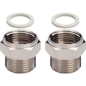 Adapterset 3/4 messing/mat-vernikkelt